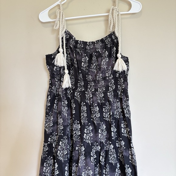 Moon River Anthropologie Womens Dress Black Rope Straps Midi Medium - Picture 7 of 10